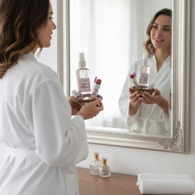 Agua de Rosas, serum de pestañas y labial en barra.
